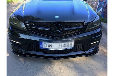 Накладка сплиттер на передний бампер на Mercedes C W204 AMG C63 рестайл